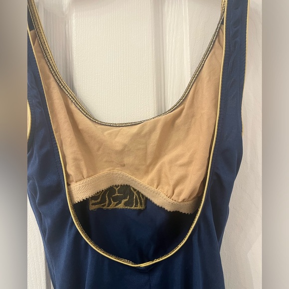 Anne Klein Vintage Navy with Gold Trimmings One Piece Bathing suit - Picture 8 of 12